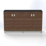 Linea Due Credenza W1600 x D420 x H920mm Maryland Walnut B - Image 2