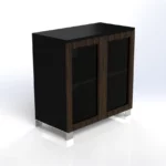 Linea Uno Small Cabinet with Glass Doors W900 x D470 x H92mm - Image 3