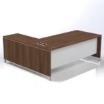 Linea Due with Open Shelf Return Executive Desks - Image 3
