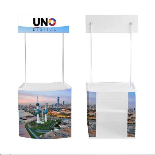 Trade show promotion table with branding options