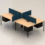 Agile Cluster of 4 W1400 x D750 x H750mm Workstations