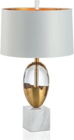 Desk Lamp Creative Table Lamps Glass Bedside Table Lamps with Fabric Lampshade Modern Nightstand Lamps for Home Office Cafe Restaurant Lamp