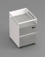 Agile Mobile Pedestal (White Body) Maryland Walnut A - Image 3