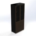 Linea Uno Tall Cabinet with Half Glass Doors W900 x D470 x H2137mm - Image 5