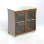 Linea Uno Small Cabinet with Glass Doors W900 x D470 x H92mm - Image 4