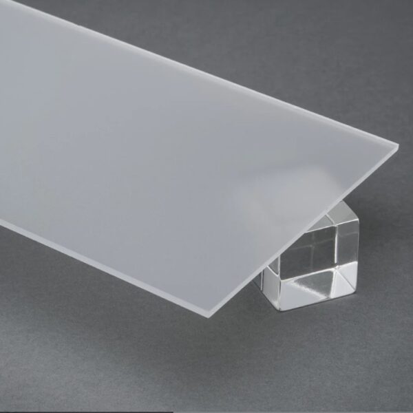 Durable frosted acrylic sheet for windows and displays