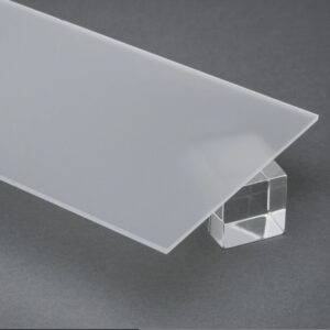 Durable frosted acrylic sheet for windows and displays