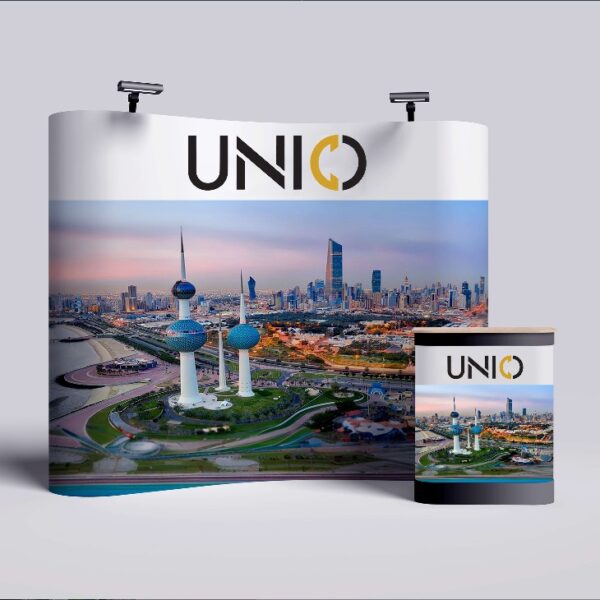 Eye-catching Pop Up Stand Curve for marketing