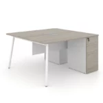 Nora Cluster of 2 with Fixed 3D Pedestal W1500 x D700 x H750mm Workstations