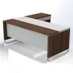 Linea Due with Open Shelf Return (Premium) W2000 x D1800 x H750mm Executive Desks - Image 4