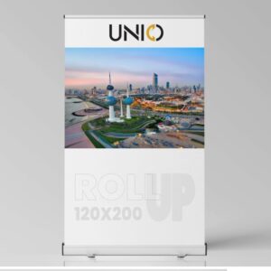 Compact roll-up stand for marketing displays