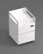 Agile Mobile Pedestal (White Body) Maryland Walnut A - Image 4