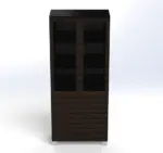 Linea Uno Tall Cabinet with Half Glass Doors W900 x D470 x H2137mm - Image 6