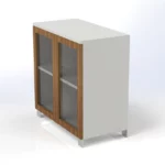 Linea Uno Small Cabinet with Glass Doors W900 x D470 x H92mm - Image 5