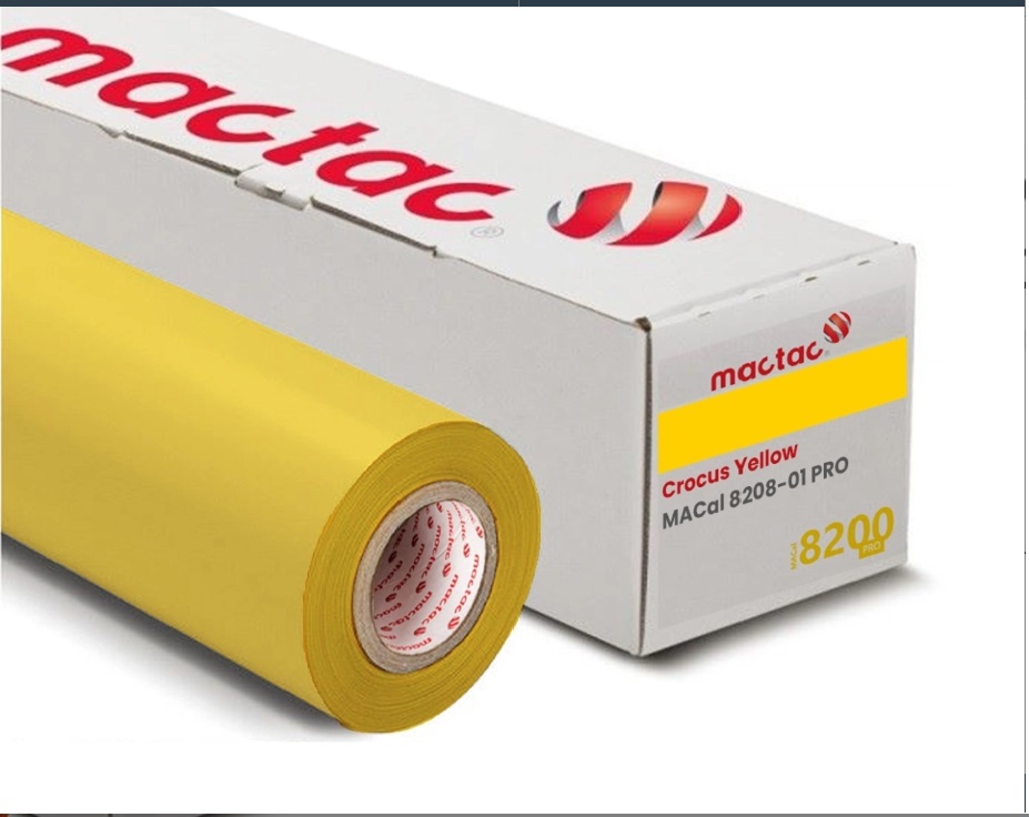 7 Premium Mactac Crocus Yellow Film for Branding