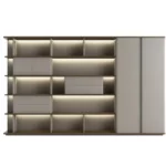 Ring Executive Wall Storage W3320 x D450 x H2035mm Cabinet Mocha Teakwood