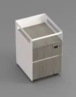 Agile Mobile Pedestal (White Body) Maryland Walnut A - Image 5