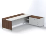 Linea Due with Credenza Return (Premium) Executive Desks - Image 7