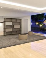 Ring Executive Wall Storage W3320 x D450 x H2035mm Cabinet Mocha Teakwood - Image 4