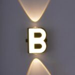 LED Alphabet Wall Lamp Letter Sign Wall Light Black Outside Indoor Decorative Light Letter B