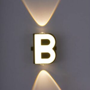 LED Alphabet Wall Lamp Letter Sign Wall Light Black Outside Indoor Decorative Light Letter B