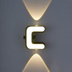 LED Alphabet Wall Lamp Letter Sign Wall Light Black Outside Indoor Decorative Light Letter C