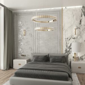 CHANDELIER Siet Postmodern LED Crystal 2 Rings Ceiling Lights Adjustable Stainless Steel 3000K
