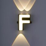 LED Alphabet Wall Lamp Letter Sign Wall Light Black Outside Indoor Decorative Light Letter F