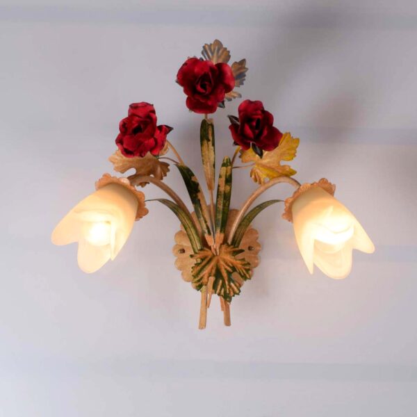 Elbridge double lights wall light as bunch of flower and leaves