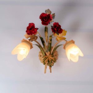 Elbridge double lights wall light as bunch of flower and leaves