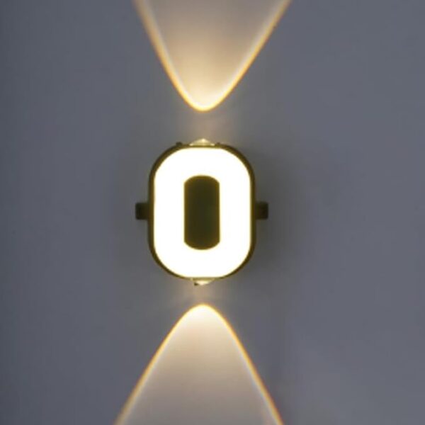 LED Alphabet Wall Lamp Letter Sign Wall Light Black Outside Indoor Decorative Light Letter O