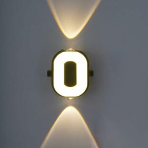 LED Alphabet Wall Lamp Letter Sign Wall Light Black Outside Indoor Decorative Light Letter O