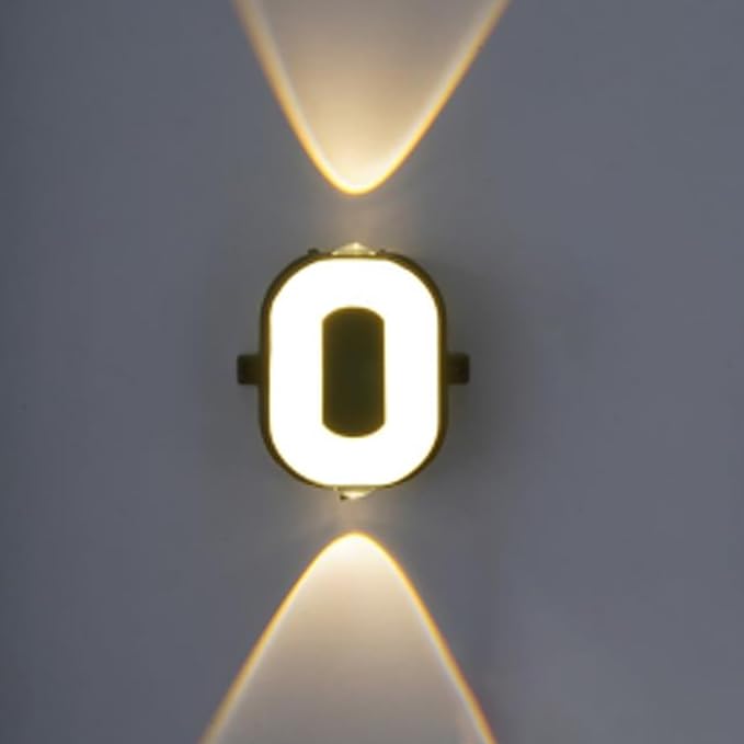 O LED Alphabet Wall Lamp Letter Sign Wall Light Black Outside Indoor Decorative Light Letter O - Image 1
