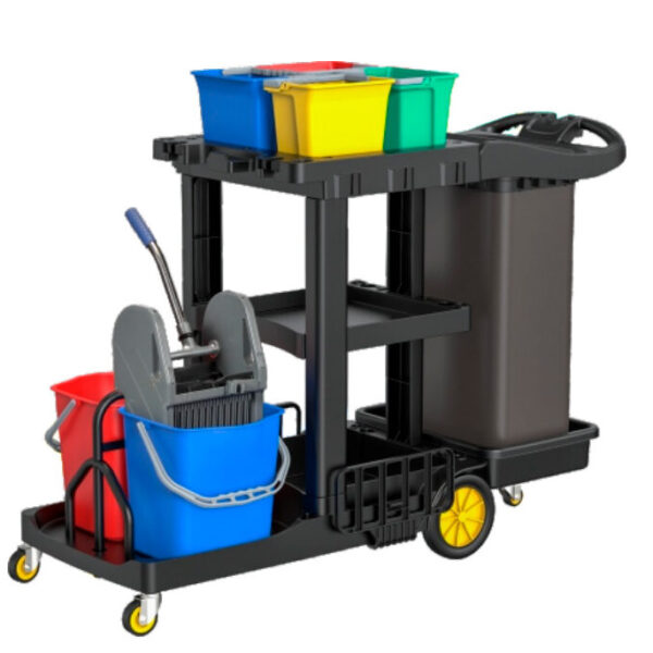 Janitorial Trolley with Double Bucket