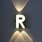 LED Alphabet Wall Lamp Letter Sign Wall Light Black Outside Indoor Decorative Light Letter R