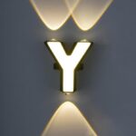 LED Alphabet Wall Lamp Letter Sign Wall Light Black Outside Indoor Decorative Light Letter Y