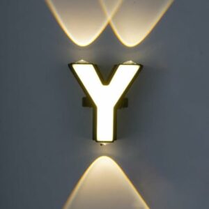 LED Alphabet Wall Lamp Letter Sign Wall Light Black Outside Indoor Decorative Light Letter Y