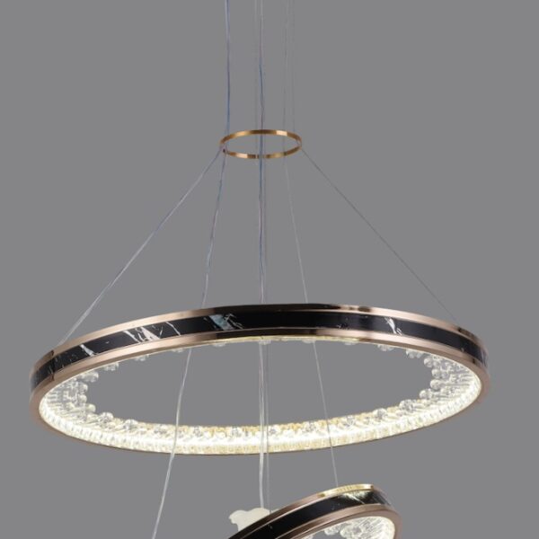 CENSEE Hanging Crystal Lamp Round Circle Lighting LED Decorative Pendant Light