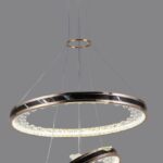 CENSEE Hanging Crystal Lamp Round Circle Lighting LED Decorative Pendant Light