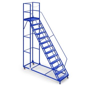 19 Steps Steel Rolling Platform Ladder - 5.9 mtr Height