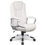 Executive Office Swivel Chair White Highback Design