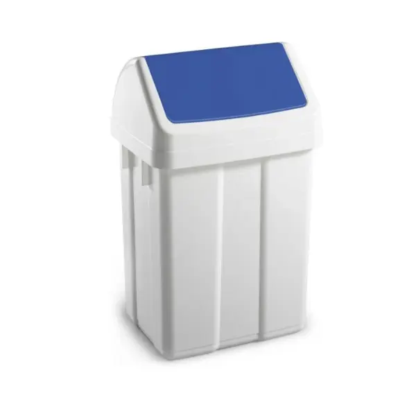 BIN WITH SWING BLUE LID 12L
