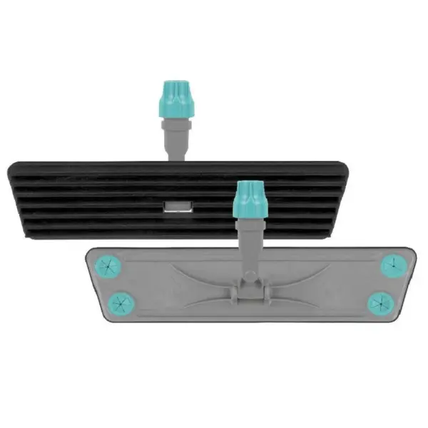 Frame with rubber blades and clips to hold gauzes for dusting