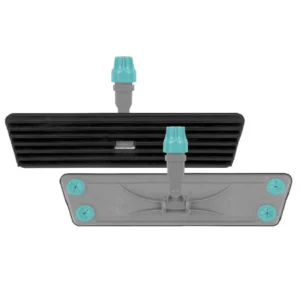 Frame with rubber blades and clips to hold gauzes for dusting