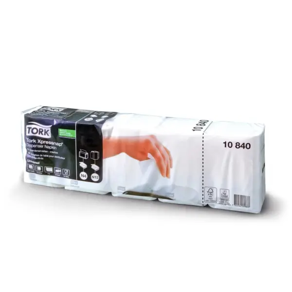 Tork Xpressnap® White Napkin 1ply (N4) (SCA 010840)