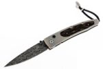 William Henry B10 Lancet - Black Palm - Chad Nichols Intrepid Damascus - Black Onyx Thumb Stud & Button Lock 38/100