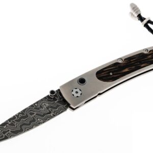 William Henry B10 Lancet - Black Palm - Chad Nichols Intrepid Damascus - Black Onyx Thumb Stud & Button Lock 38/100