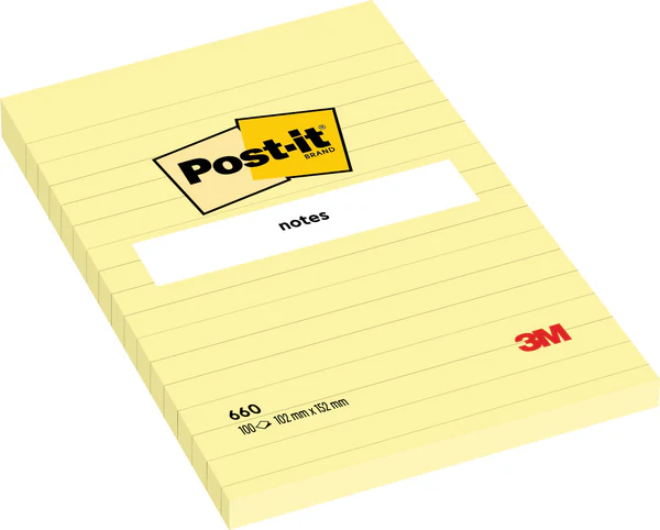 Lined Yellow Post-it Notes 4x6 for Home & Office