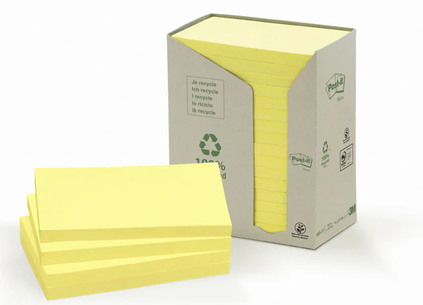 3M Post-it Notes 657 3x4 Canary Yellow Dozen Pack