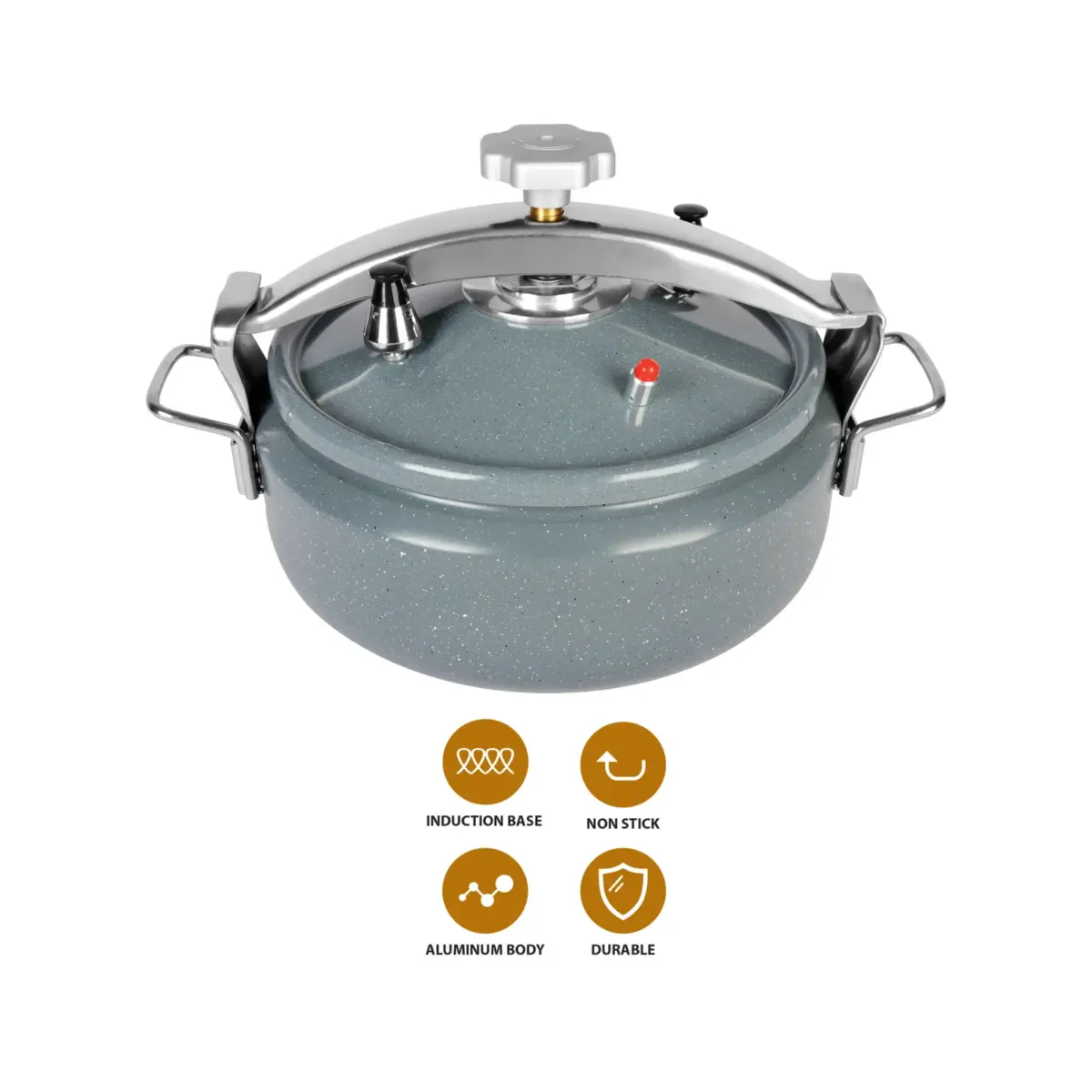 Short Aluminum Pressure Cooker Ceramic Coated - Image 4